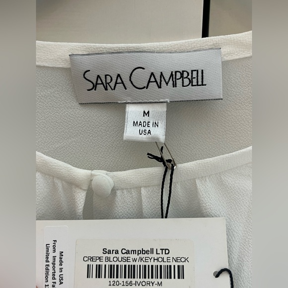 NWT Sara Campbell White Blouse | Size Medium - Picture 2 of 3